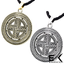 Load image into Gallery viewer, ENXICO Viking Shield Pendant Necklace with Celtic Knot Pattern ? Norse Scandinavian Viking Jewelry