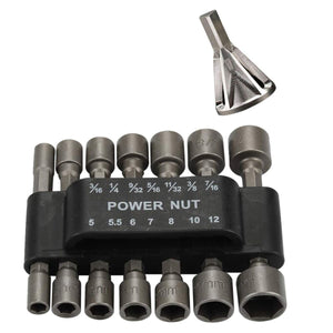 2TRIDENTS 14 Pcs Deburring External Chamfer Tool - Remove Burr Tool For Drill Bit - Power Nut Driver Drill Bit Set