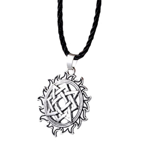 GUNGNEER Celtic Knots Viking Solar Stainless Steel Amulet Pendant Necklace Jewelry Accessories