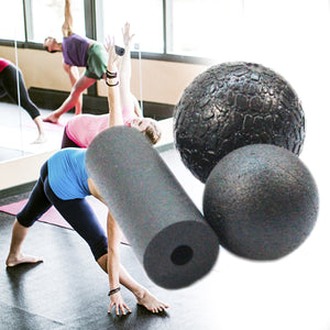 2TRIDENTS Massage Ball Set - Yoga Column/Glossy Yoga Ball/Bumpy Massage Ball for Pain Relief & Plantar Fasciitis