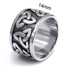 Load image into Gallery viewer, GUNGNEER Stainless Steel Black Celtic Knot Ring Band Jewelry Accessories Men Women