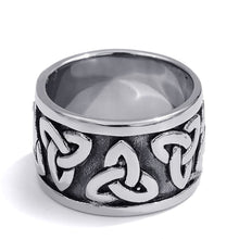 Load image into Gallery viewer, GUNGNEER Stainless Steel Black Celtic Knot Ring Band Jewelry Accessories Men Women
