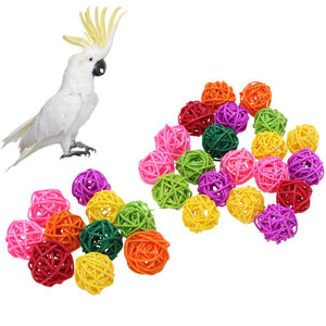 2TRIDENTS Set of 10/20 Pcs Parrot Ball Toy Bite Colorful Chewing Toy Entertainment for Birds (Set of 10)