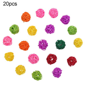 2TRIDENTS Set of 10/20 Pcs Parrot Ball Toy Bite Colorful Chewing Toy Entertainment for Birds (Set of 20)