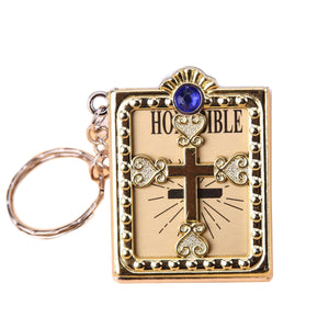 GUNGNEER Mini Bible Keychain God Cross Christian Jewelry Accessory Gift For Men Women