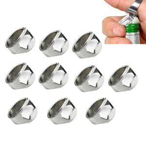 2TRIDENTS Pack Of 10 Ring Bottle Opener Creative Versatile Stainless Steel Finger Bottle Opener Ring Party Ring