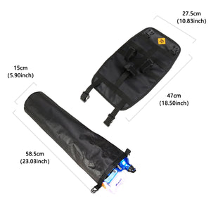 2TRIDENTS Water Proof Foldable Bike Font Tube Bag Handle Bar Attachable Tube Bag with Adjustable Straps