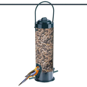 2TRIDENTS Hard Plastic Outdoor Birdfeeder with Hanger - Hanging Feeders for Finches Bird Seed and More
