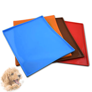 2TRIDENTS Pet Feeding Mat Spillproof Non Slip Feeding Mat for Dogs and Cats (Blue)