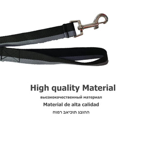 2TRIDENTS Elastic Pet Leash Length 58.66-71.25inches Adjustable Leash Harness Dog Collar (M 149-181 x 2.5 cm, Gray)