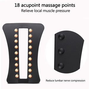 2TRIDENTS Back Massager Stretcher Back Pain Relief, Lumbar Stretching Device Posture Corrector (Black Set 1)