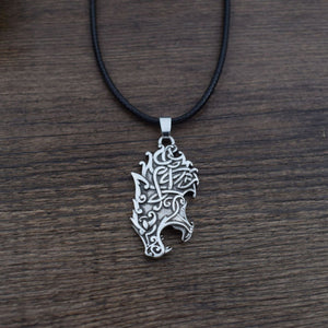 GUNGNEER Celtic Knot Wolf Head Pendant Necklace Cross Wings Key Chain Jewelry Set Men Women