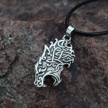 Load image into Gallery viewer, GUNGNEER Celtic Irish Knot Wolf Head Stainless Steel Pendant Necklace Jewelry Men Women