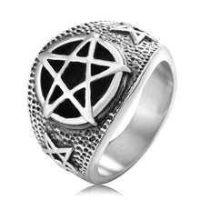 Load image into Gallery viewer, GUNGNEER Stainless Steel Pentagram Ring Satanic Demon Jewelry Accessory Outfit For Men