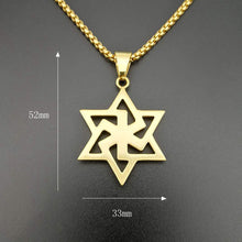Load image into Gallery viewer, GUNGNEER David Star Necklace Box Chain Jewish Pendant Occult Jeweley Accessory For Men