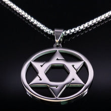 Load image into Gallery viewer, GUNGNEER Stainless Steel David Star Necklace Jewish Israel Jewelry Accessory For Men Women