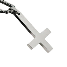 Load image into Gallery viewer, GUNGNEER Stainless Steel Inverted Cross Pendant Necklace Occult Satan Jewelry For Men