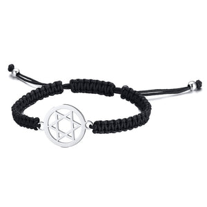 GUNGNEER Adjustable Jewish Charm David Star Bracelet Israel Jewelry Accessory For Men Women
