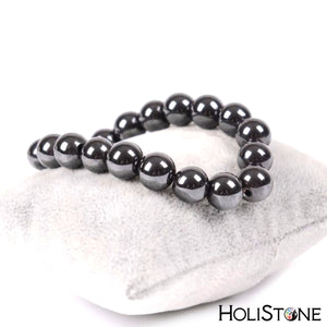HoliStone Hematite Stone Beads Bracelet ? Anxiety Stress Relief Yoga Beads Bracelets Chakra Healing Crystal Bracelet for Women and Men