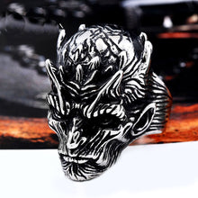 Load image into Gallery viewer, GUNGNEER Satanic Sigil Of Satan Ring Stainless Steel Chain Bracelet Jewelry Set