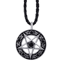 Load image into Gallery viewer, GUNGNEER Round Face Pentagram Necklace Satanic Inverted Pentacle Star Jewelry For Men