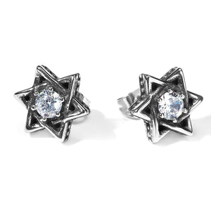 GUNGNEER Stainless Steel Jewish David Star Earrings Star Jewelry Accessory Men Women