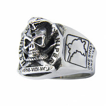 Load image into Gallery viewer, GUNGNEER Army Gothic Punk Skull Ring Stainless Steel Halloween Jewelry Accessories Men Women