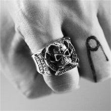 Load image into Gallery viewer, GUNGNEER Army Gothic Punk Skull Ring Stainless Steel Halloween Jewelry Accessories Men Women