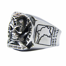 Load image into Gallery viewer, GUNGNEER Army Gothic Punk Skull Ring Stainless Steel Halloween Jewelry Accessories Men Women