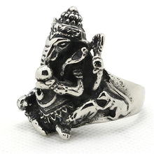 Load image into Gallery viewer, GUNGNEER Stainless Steel Lord Ganesha Lotus Om Ring Buddha Ring Jewelry Set For Men
