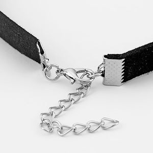 GUNGNEER Flat Faux Suede Eye Horus Choker Necklace Leather Braided Cord Bracleet Jewelry Set