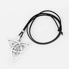 Load image into Gallery viewer, GUNGNEER Celtic Irish Triquetra Trinity Knot Pendant Necklace Stainless Steel Jewelry Men Women