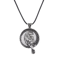 Load image into Gallery viewer, GUNGNEER Irish Celtic Norse Talisman Viking Crow Raven Pendant Necklace Jewelry for Men Women