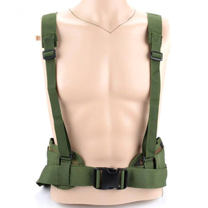 2TRIDENTS Tactical Belt with Suspenders for Men - Paddded Adjustable Tool Belt - Lower Back Pain, Work, Lifting, Exercise, Sport (Army Green)