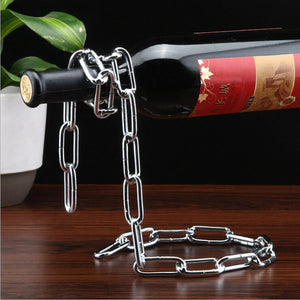 2TRIDENTS Wine Rack Creative Suspension Chain Bottle Holding Rack for Retro Restaurant Bar Dining Room Perfect Home Decor (Bronze)