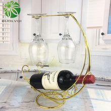 Load image into Gallery viewer, 2TRIDENTS Flexible Wine Bottle &amp; Glasses Holding Rack Storage for Bar Basement Kitchen Dining Room Perfect Home Decor