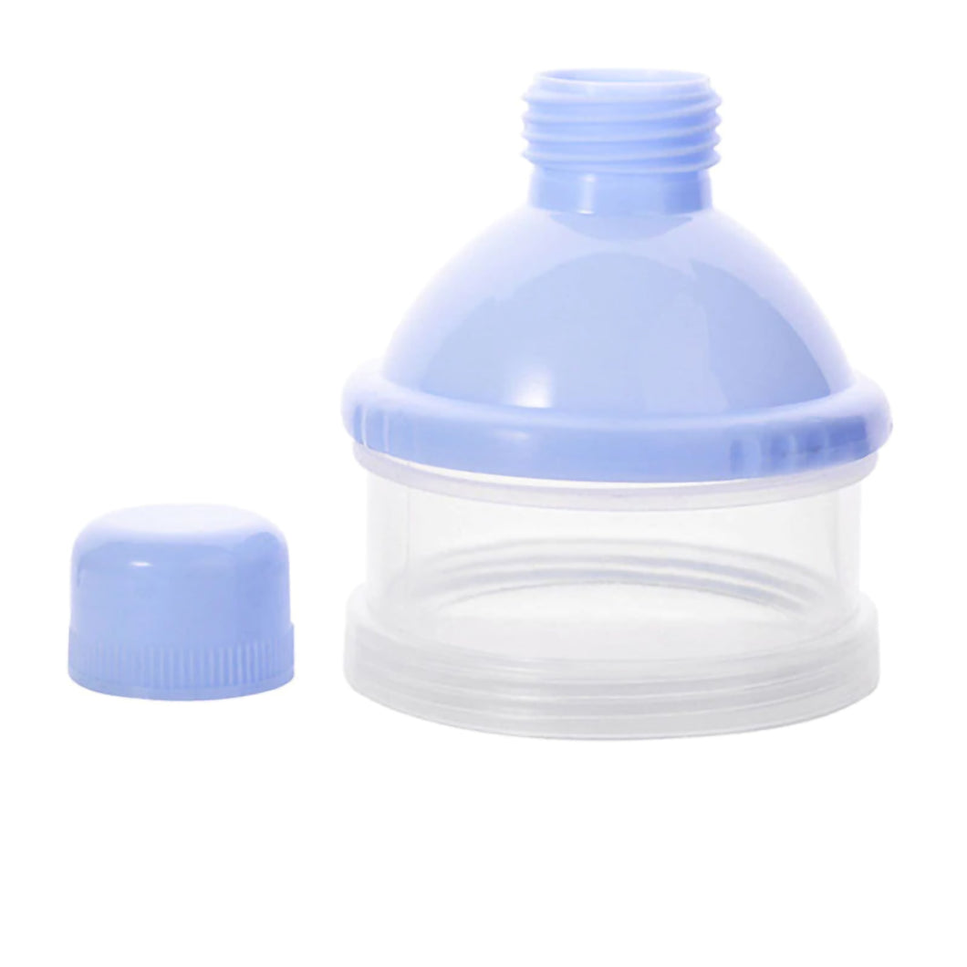 2TRIDENTS Milk Powder Bottle - Four-Grid Formula Dispenser - Non-Spill Smart Stackable Baby Feeding Travel Storage Container (Blue)