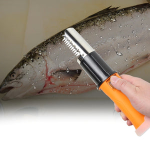 2TRIDENTS Electric Fish Scaper with Non Slip Handle Sawtooth Scraper for Fast Scaling Peeling Fish Utensil (US Plug)