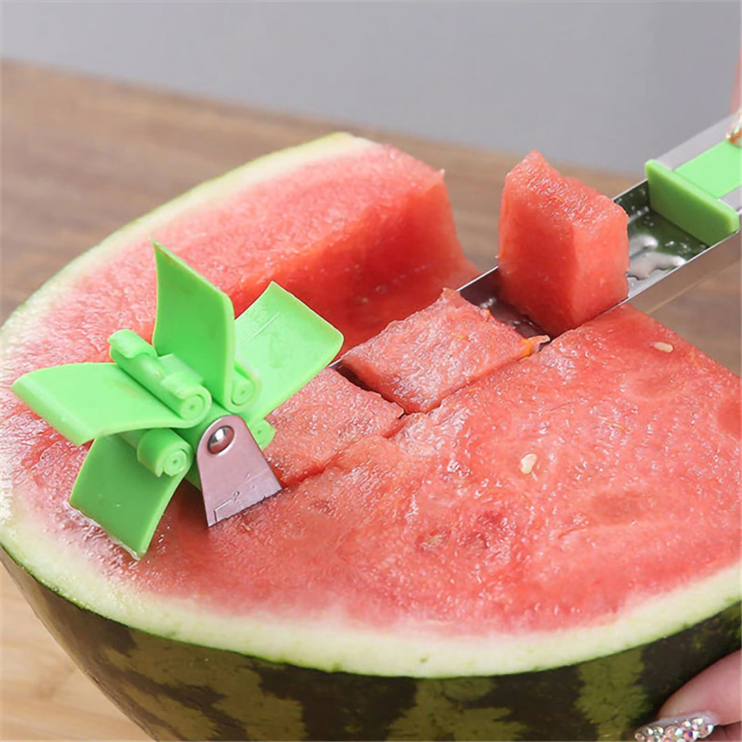 2TRIDENTS Stainless Steel Watermelon Slicer Fruit Vegetable Cutting Utensil for Kitchen with Non Slip Handle