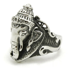 Load image into Gallery viewer, GUNGNEER Ganesha Om Ring Stainless Steel Ohm Lord Ganesh Elephant Hindu Jewelry For Men