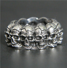 Load image into Gallery viewer, GUNGNEER Halloween Gothic Skull Band Ring Biker Bracelet Stainless Steel Jewelry Set Men Women