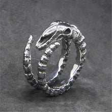 Load image into Gallery viewer, GUNGNEER Stainless Steel Satan Ram Skull Pendant Necklace Dragon Ring Jewelry Set