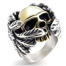 Load image into Gallery viewer, GUNGNEER 2 Pcs Stainless Steel FTW Punk Biker Motorbiker Skull Ring Jewelry Set Men Women