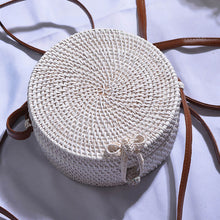 Load image into Gallery viewer, 2TRIDENTS Circle Handwoven Rattan Bag - Crossbody Handbag For Any Occasions Such As Beach, Party, Shopping And Dating (18x8cm)