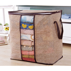 2TRIDENTS 2 Pcs Non-Woven Clothes Storage Bag Organizer Blanket Pillow Bedding Container Bag (Angel Bear)