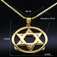 Load image into Gallery viewer, GUNGNEER David Star Necklace Solomon Jewish Pendant Israel Jewelry Gift For Men Women