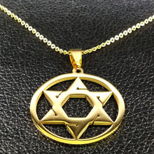 Load image into Gallery viewer, GUNGNEER David Star Necklace Solomon Jewish Pendant Israel Jewelry Gift For Men Women