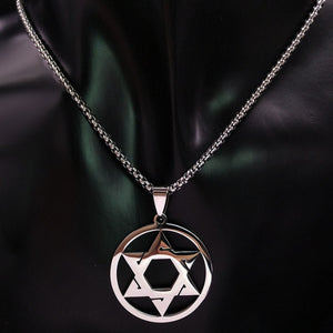 GUNGNEER Wiccan Pentagram Pentacle Stainless Steel Pendant Necklace Jewelry