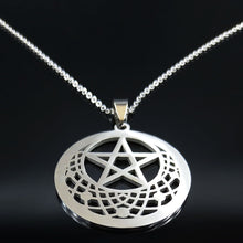 Load image into Gallery viewer, GUNGNEER Witcher Pentagram Stainless Steel Color Pendant Necklace Men Women Jewelry