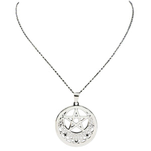 GUNGNEER Witcher Pentagram Stainless Steel Color Pendant Necklace Men Women Jewelry